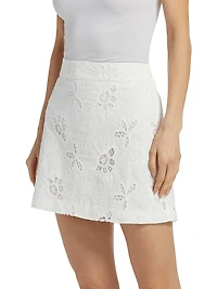Dawn Lace Cotton A-Line Miniskirt