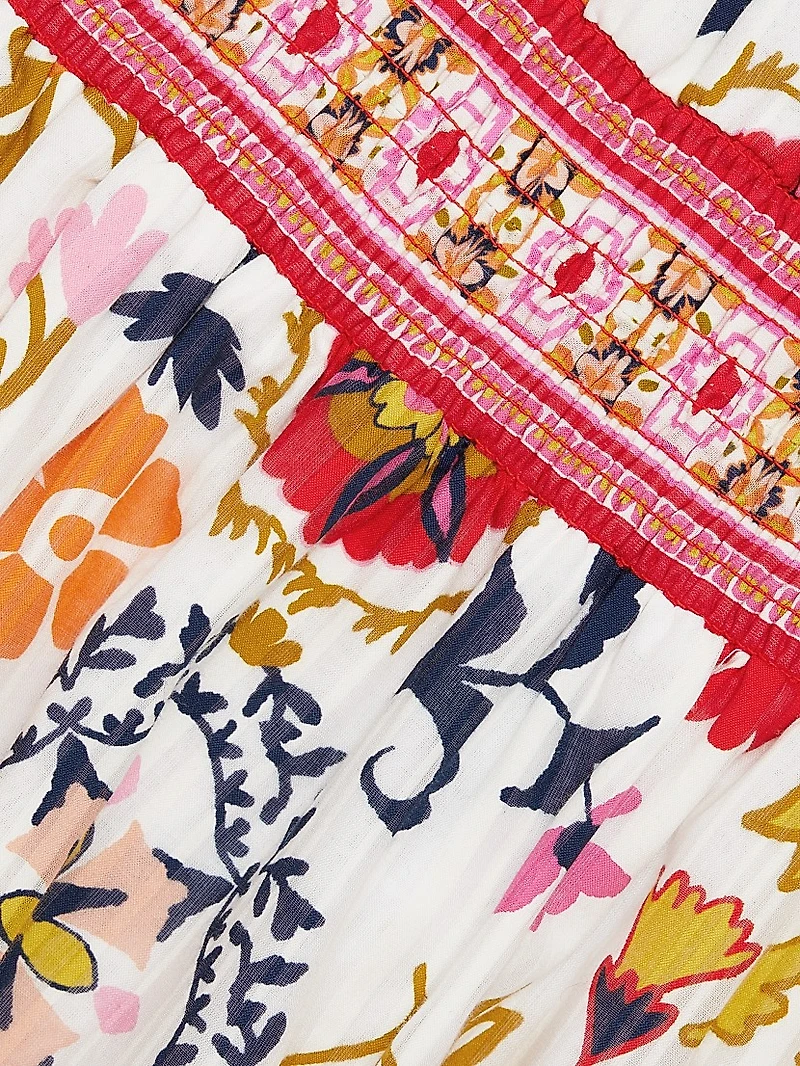 Delia Floral Cotton-Blend Halterneck Midi-Dress