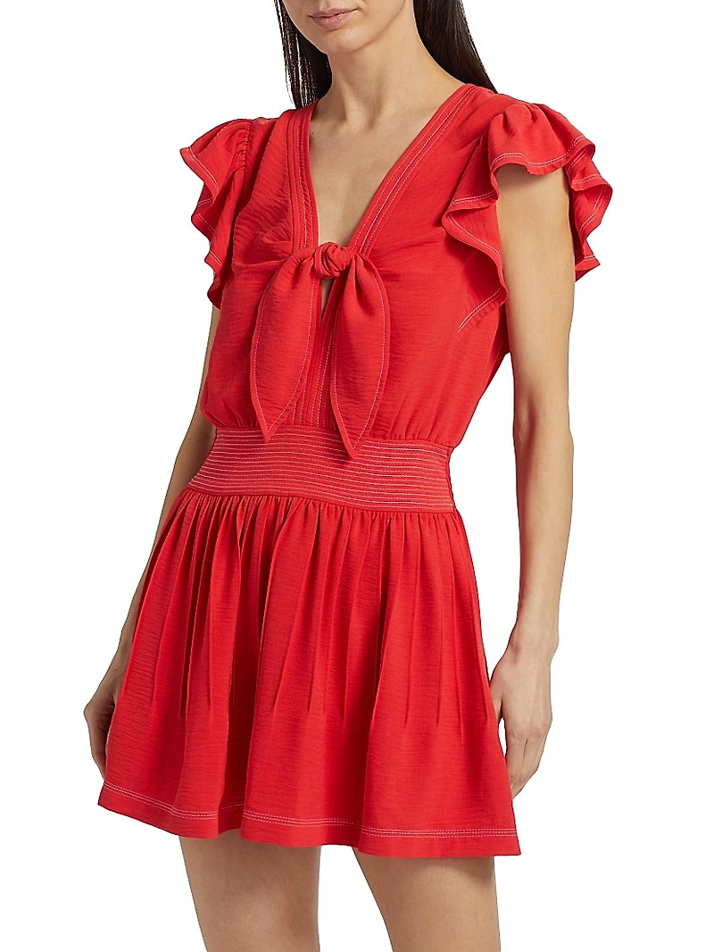 Araceli Flutter-Sleeve Minidress
