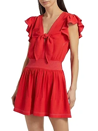 Araceli Flutter-Sleeve Minidress