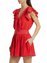 Araceli Flutter-Sleeve Minidress