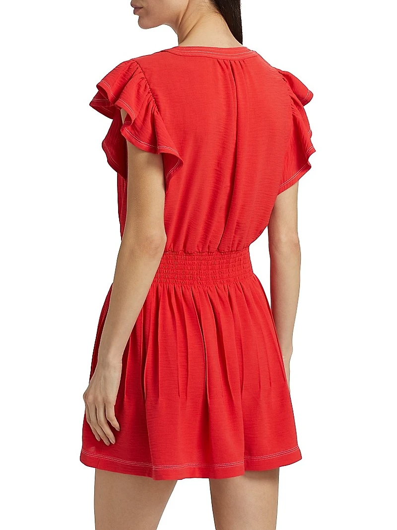 Araceli Flutter-Sleeve Minidress