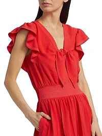 Araceli Flutter-Sleeve Minidress