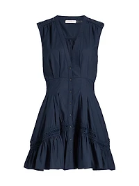 Eloisa Embroidered Cotton Button-Front Minidress