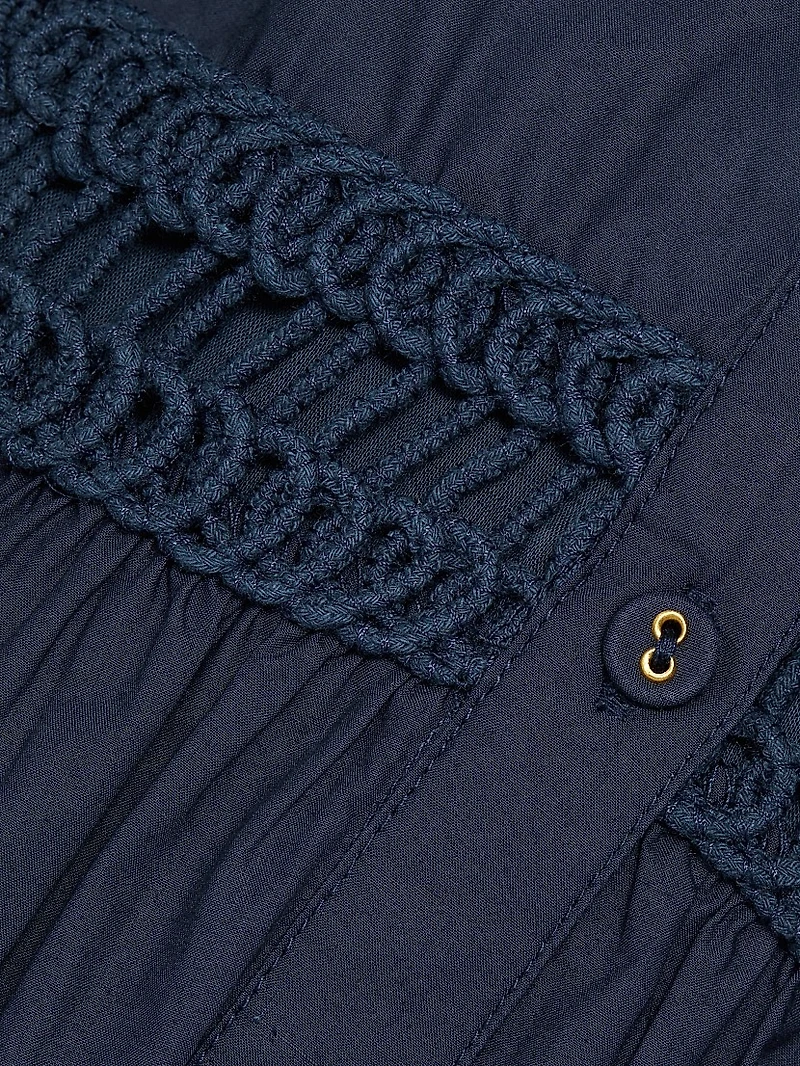 Eloisa Embroidered Cotton Button-Front Minidress