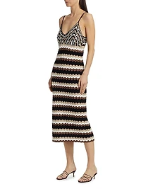 Harlow Striped Cotton Knit Midi-Dress