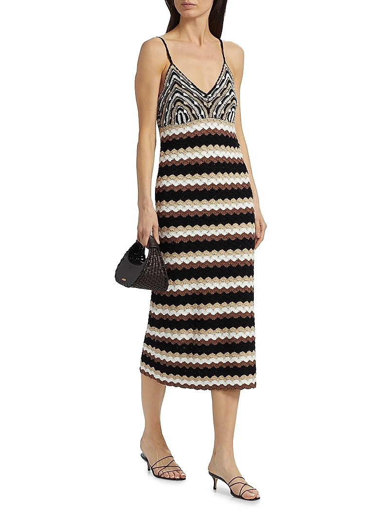 Harlow Striped Cotton Knit Midi-Dress