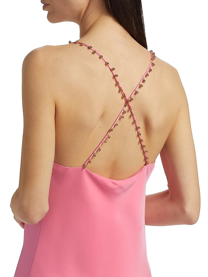 Aria Bead-Embellished Mini-Slipdress