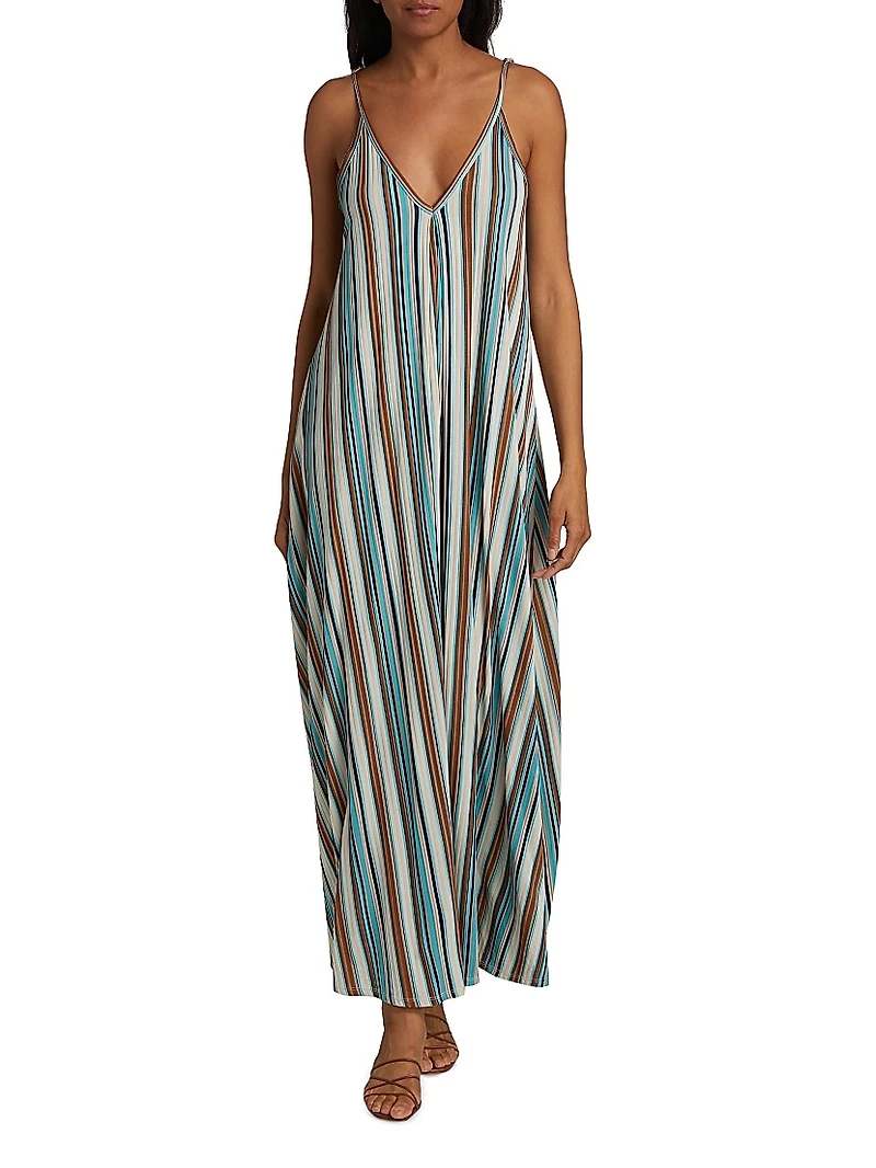 Clara Striped Sleeveless Maxi Dress