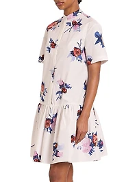 Floral Drop Waist Shirtdress