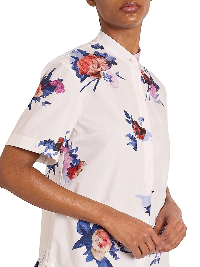 Floral Drop Waist Shirtdress