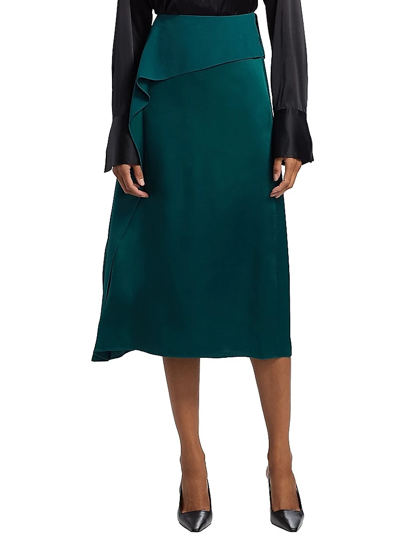 Tempest Draped A-Line Midi-Skirt