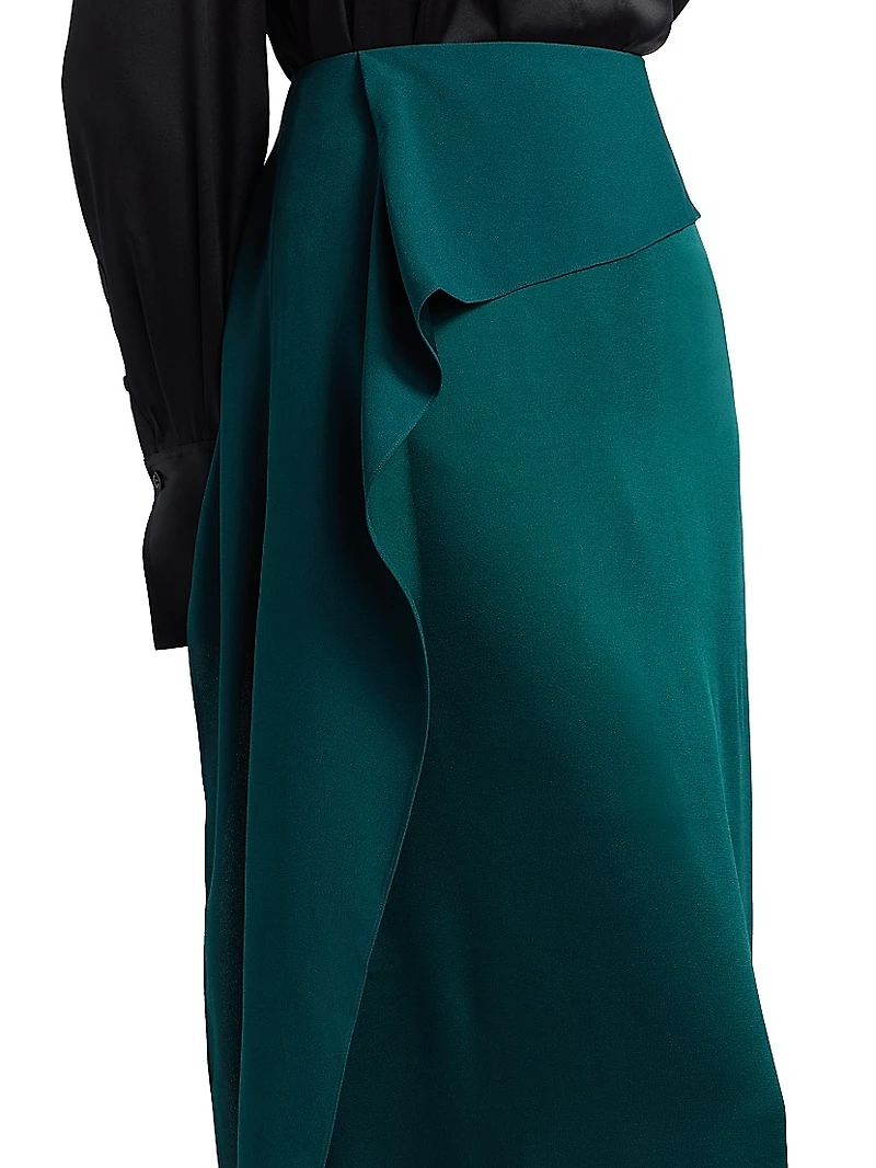 Tempest Draped A-Line Midi-Skirt
