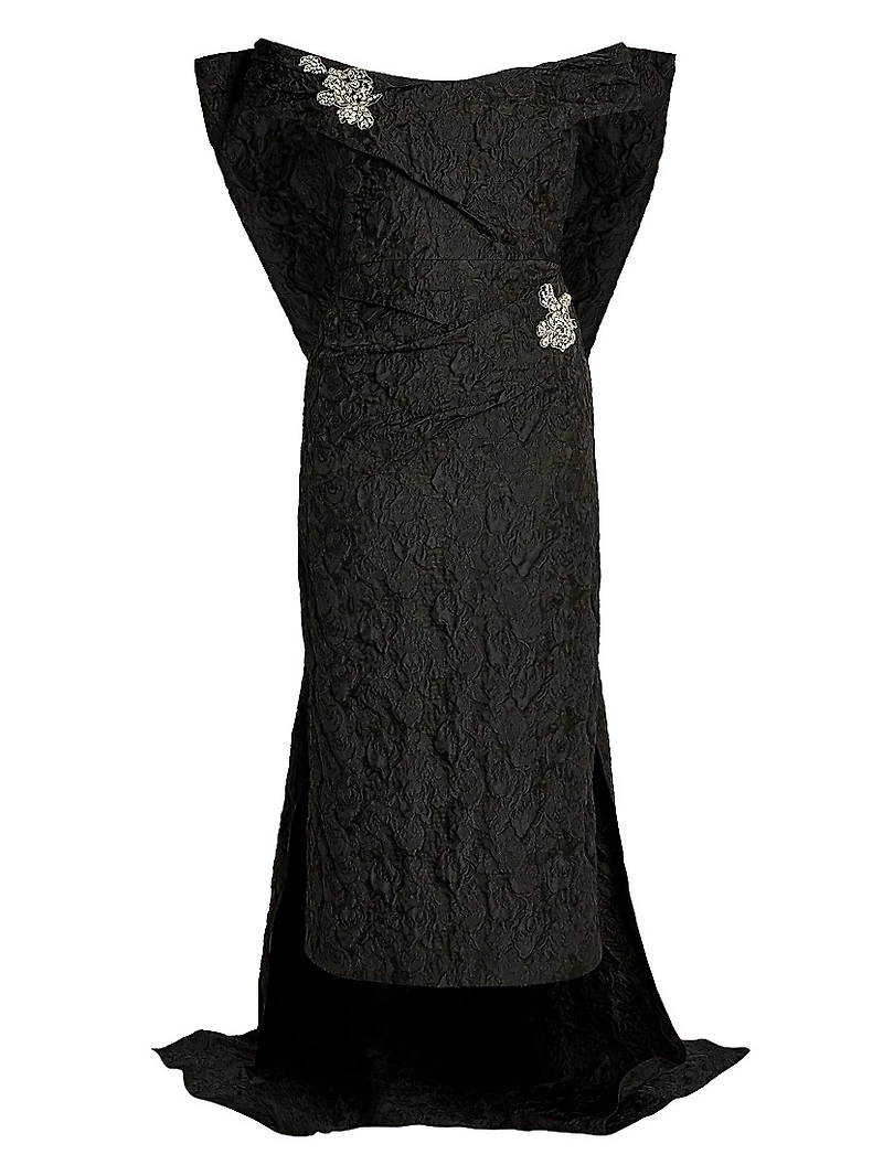 Embellished Off-the-Shoulder Cocktail Dress