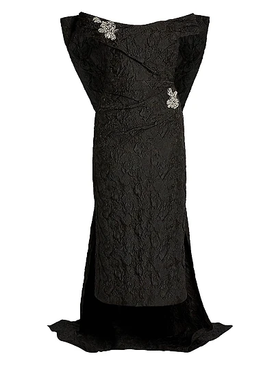 Embellished Off-the-Shoulder Cocktail Dress