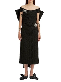 Embellished Off-the-Shoulder Cocktail Dress