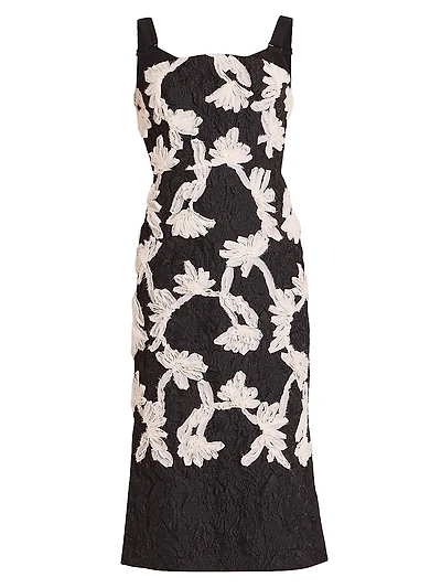 Textured Floral Cocktail Dress