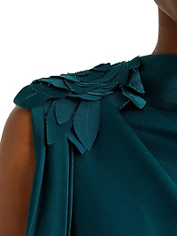 Satin Rosette A-Line Gown