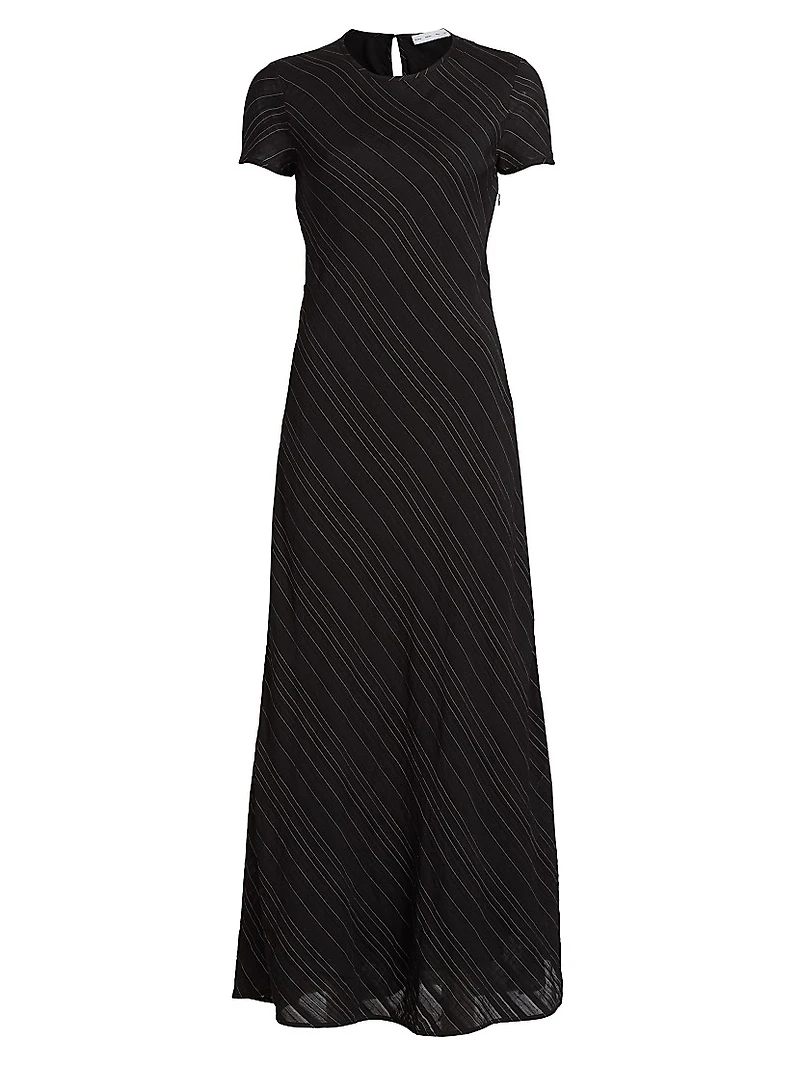 Delphine Striped A-Line Maxi Dress