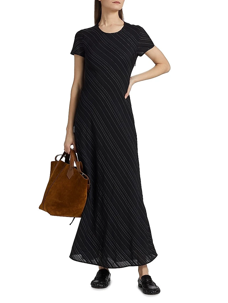 Delphine Striped A-Line Maxi Dress