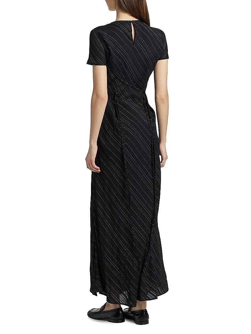 Delphine Striped A-Line Maxi Dress