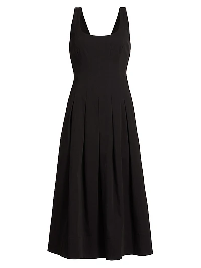 Shelby Cotton Pleated Midi-Dress