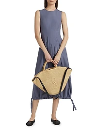 Marley Brushed Poplin Drawstring Midi-Dress