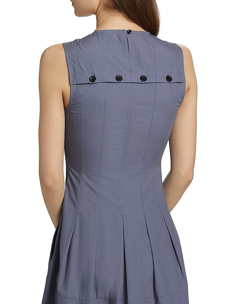 Marley Brushed Poplin Drawstring Midi-Dress