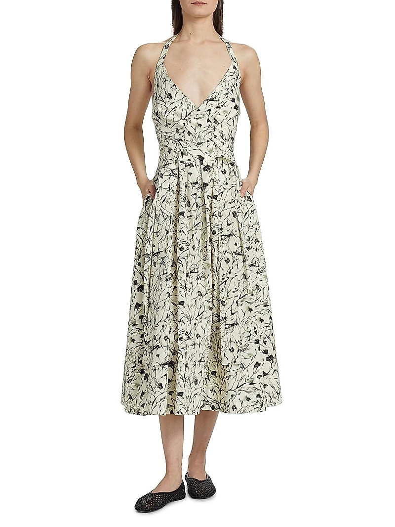 Rhea Printed Poplin Midi-Dress