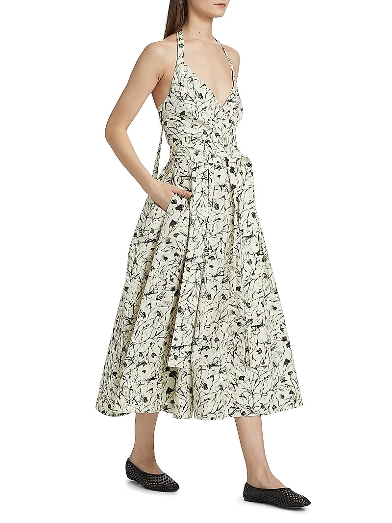 Rhea Printed Poplin Midi-Dress