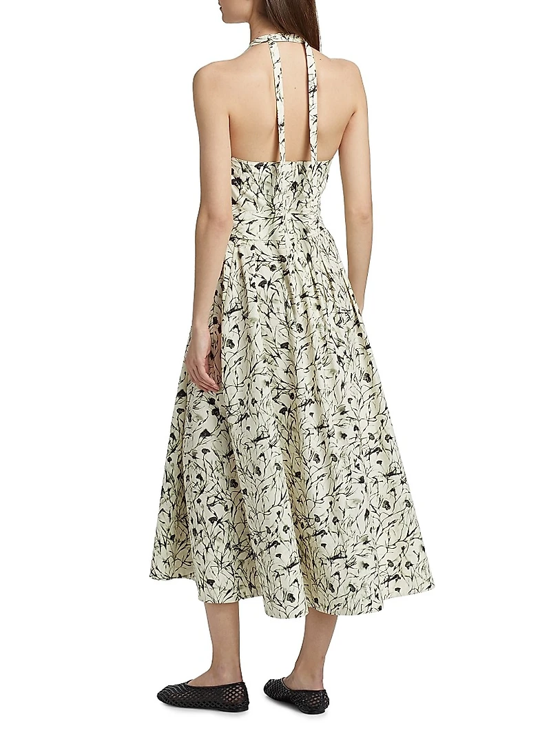 Rhea Printed Poplin Midi-Dress