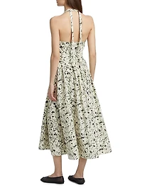 Rhea Printed Poplin Midi-Dress