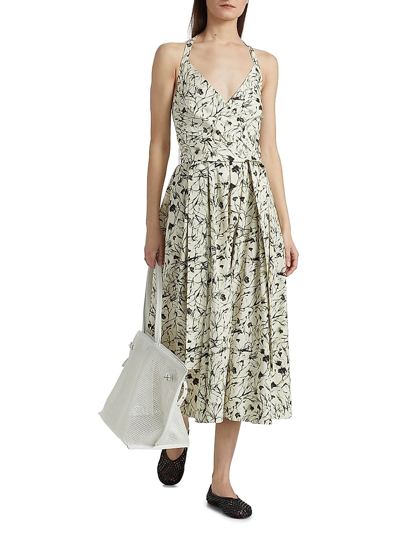 Rhea Printed Poplin Midi-Dress