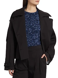 Yasmin Cotton Cropped Trench Coat