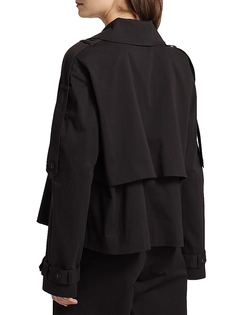 Yasmin Cotton Cropped Trench Coat