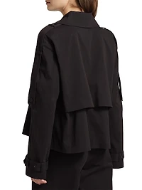 Yasmin Cotton Cropped Trench Coat