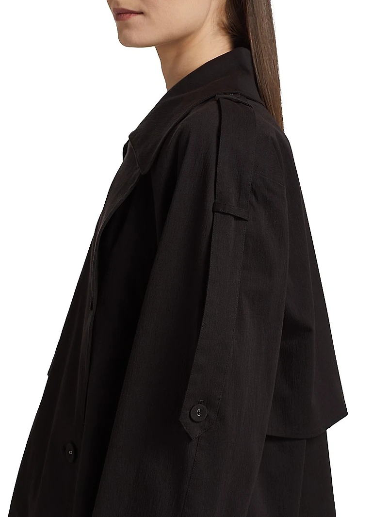Yasmin Cotton Cropped Trench Coat