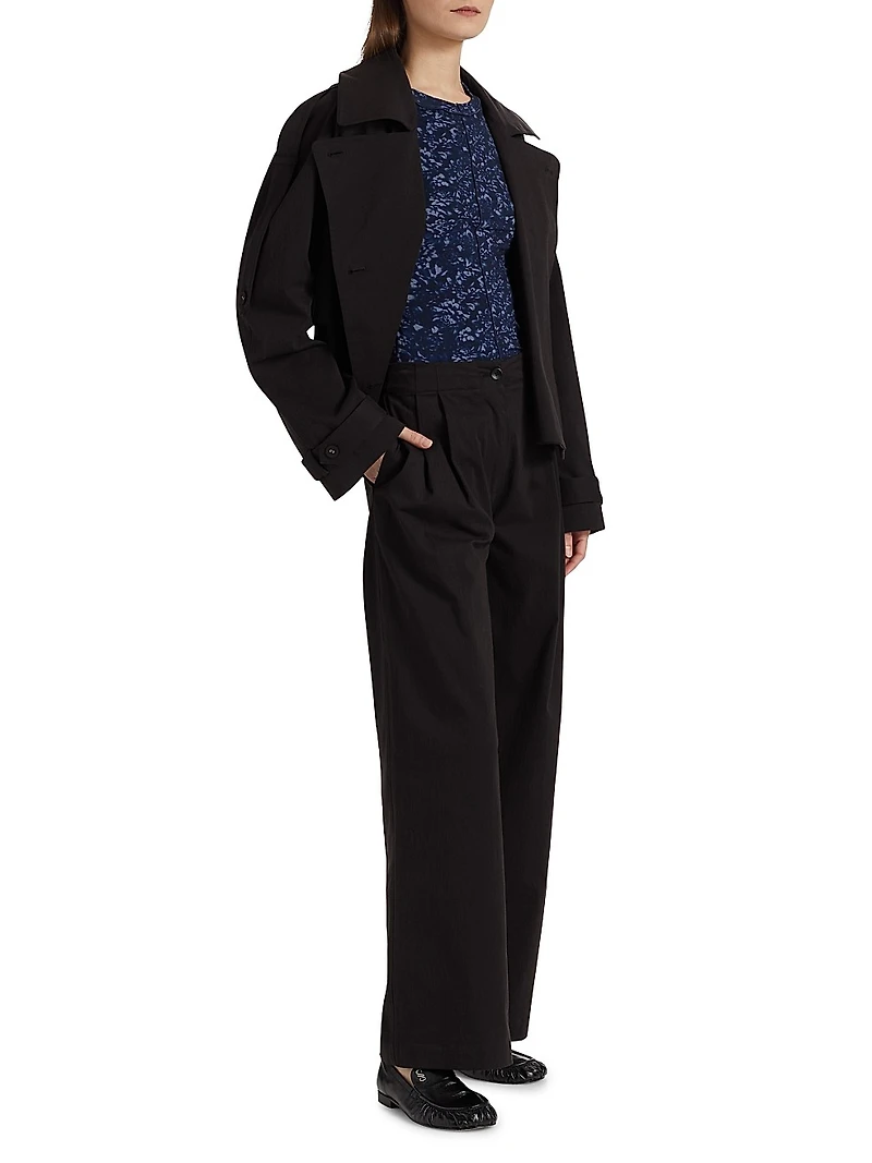 Yasmin Cotton Cropped Trench Coat