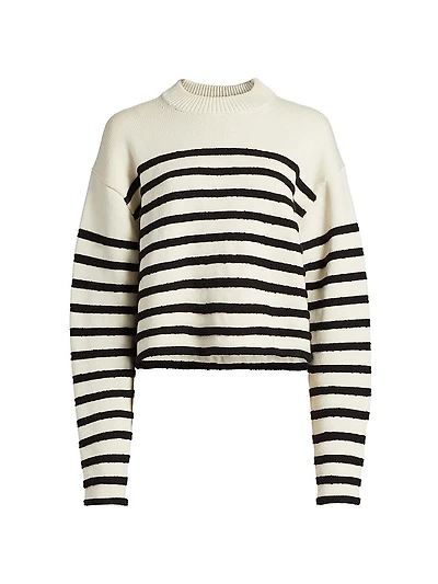 Striped Cotton-Blend Crewneck Sweater
