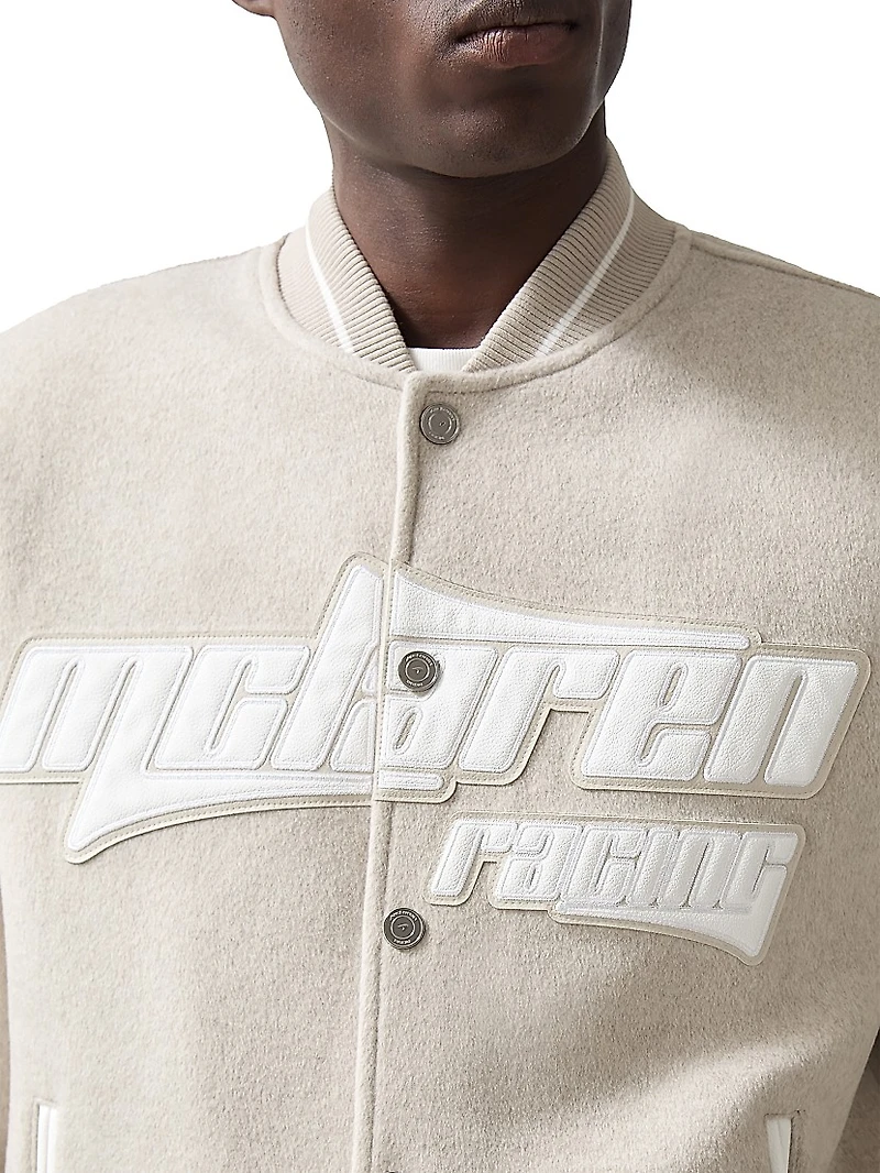 Reiss x McLaren F1 Team Racing Varsity Bomber Jacket