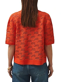 Fleur Crochet Camp Collar Shirt