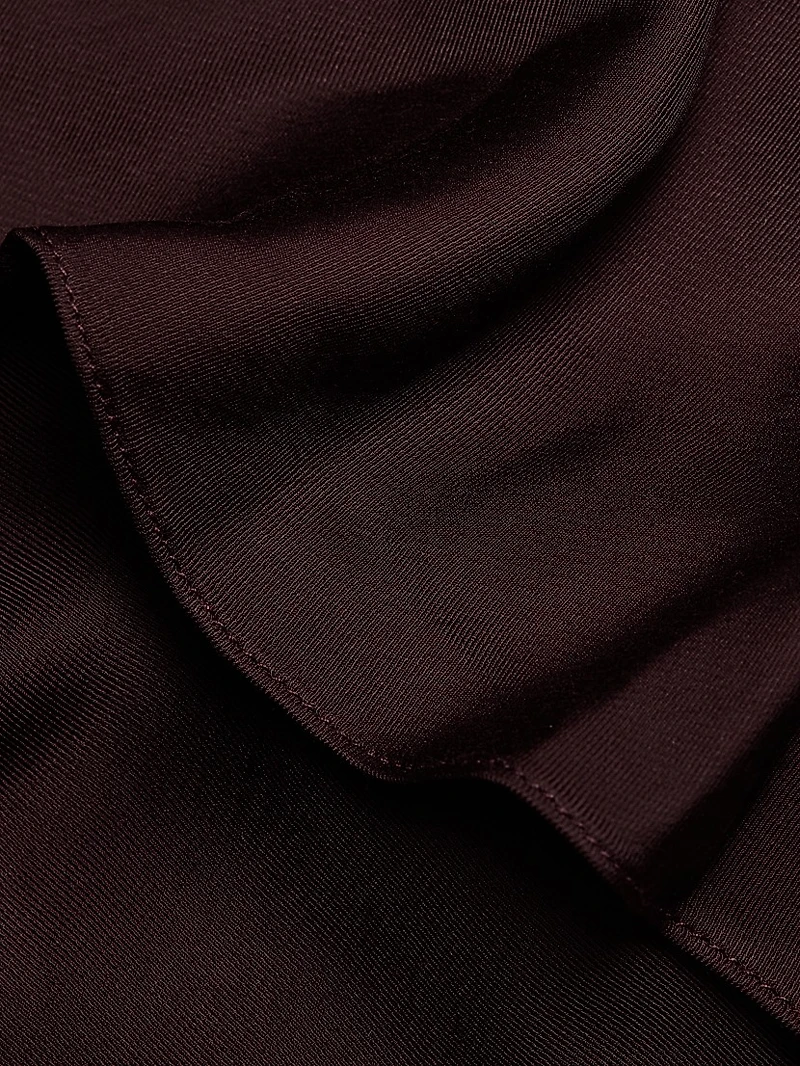 Violet Layered Flare-Sleeve Gown