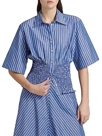 The Harte Smocked Cotton Shirt