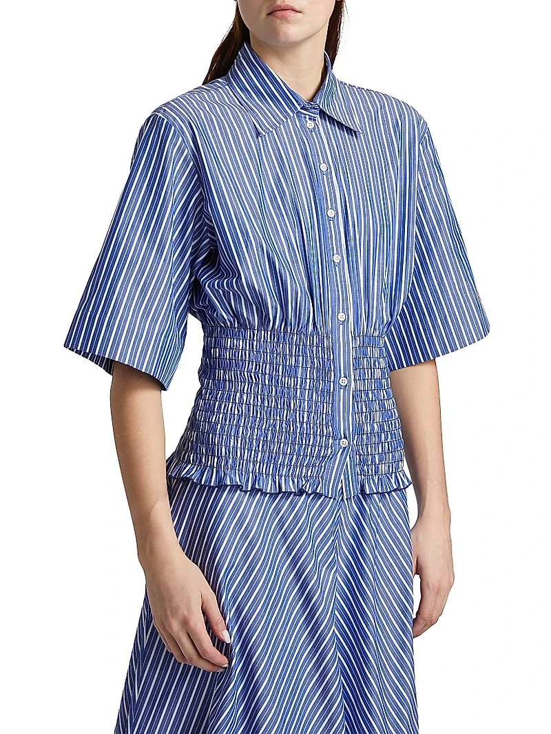 The Harte Smocked Cotton Shirt