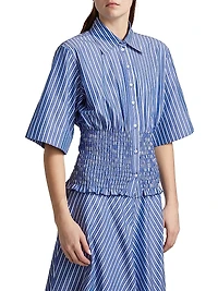 The Harte Smocked Cotton Shirt