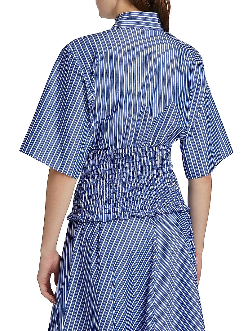 The Harte Smocked Cotton Shirt