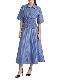 The Harte Smocked Cotton Shirt