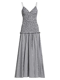 The Josie Smocked Cotton Midi-Dress