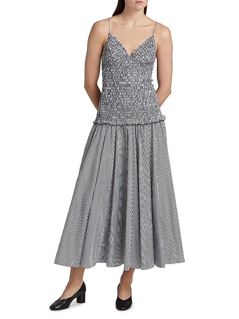 The Josie Smocked Cotton Midi-Dress