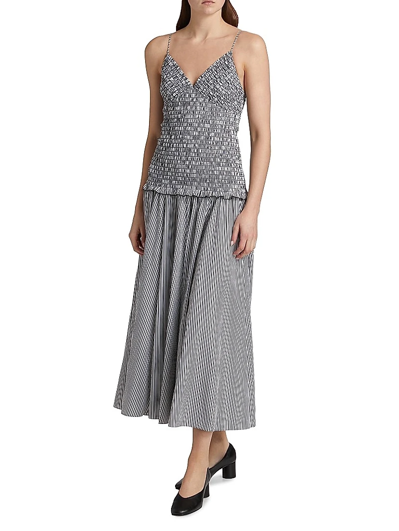 The Josie Smocked Cotton Midi-Dress